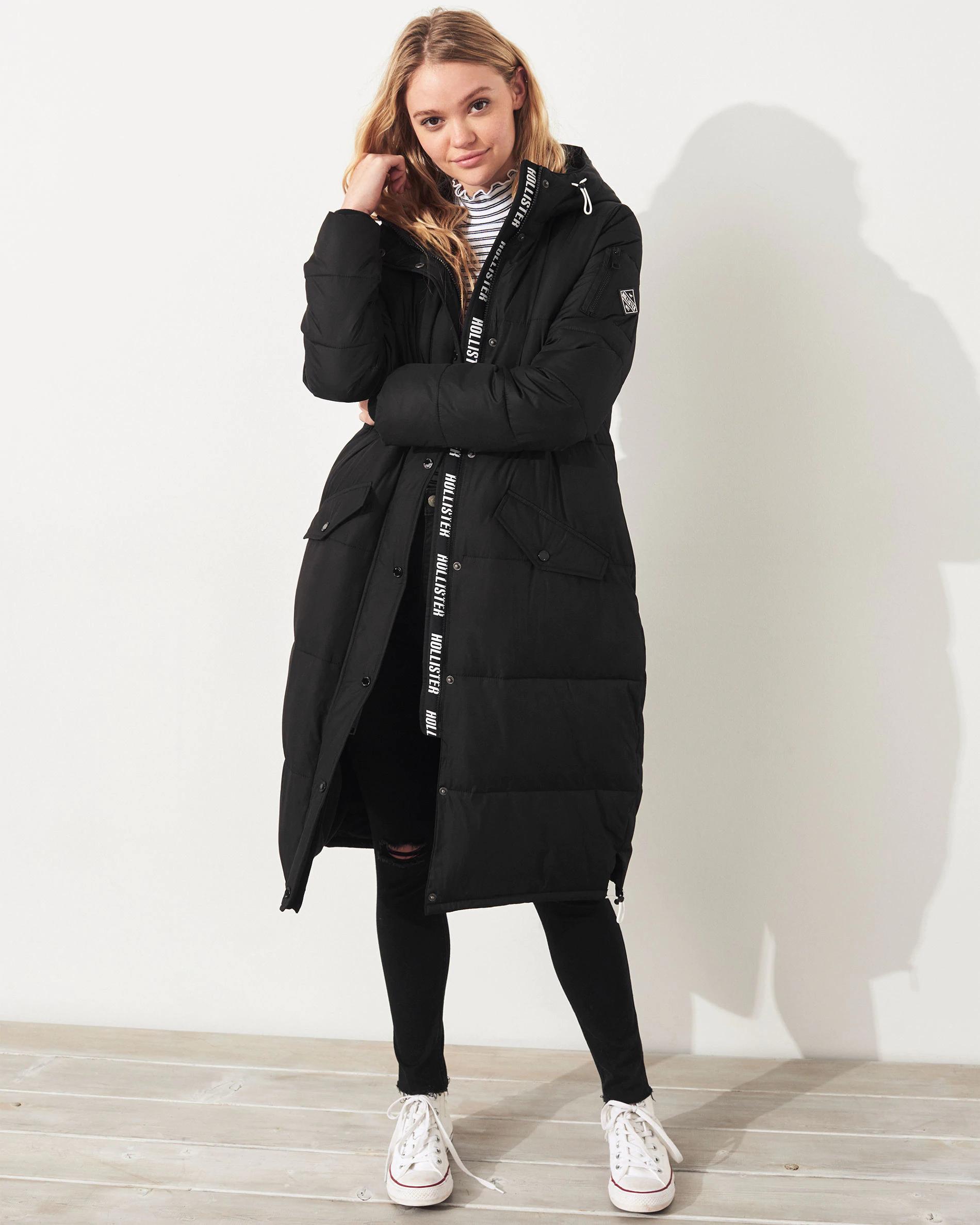 

Пуховик женский - зимний пуховик Hollister HC5348W S Черный