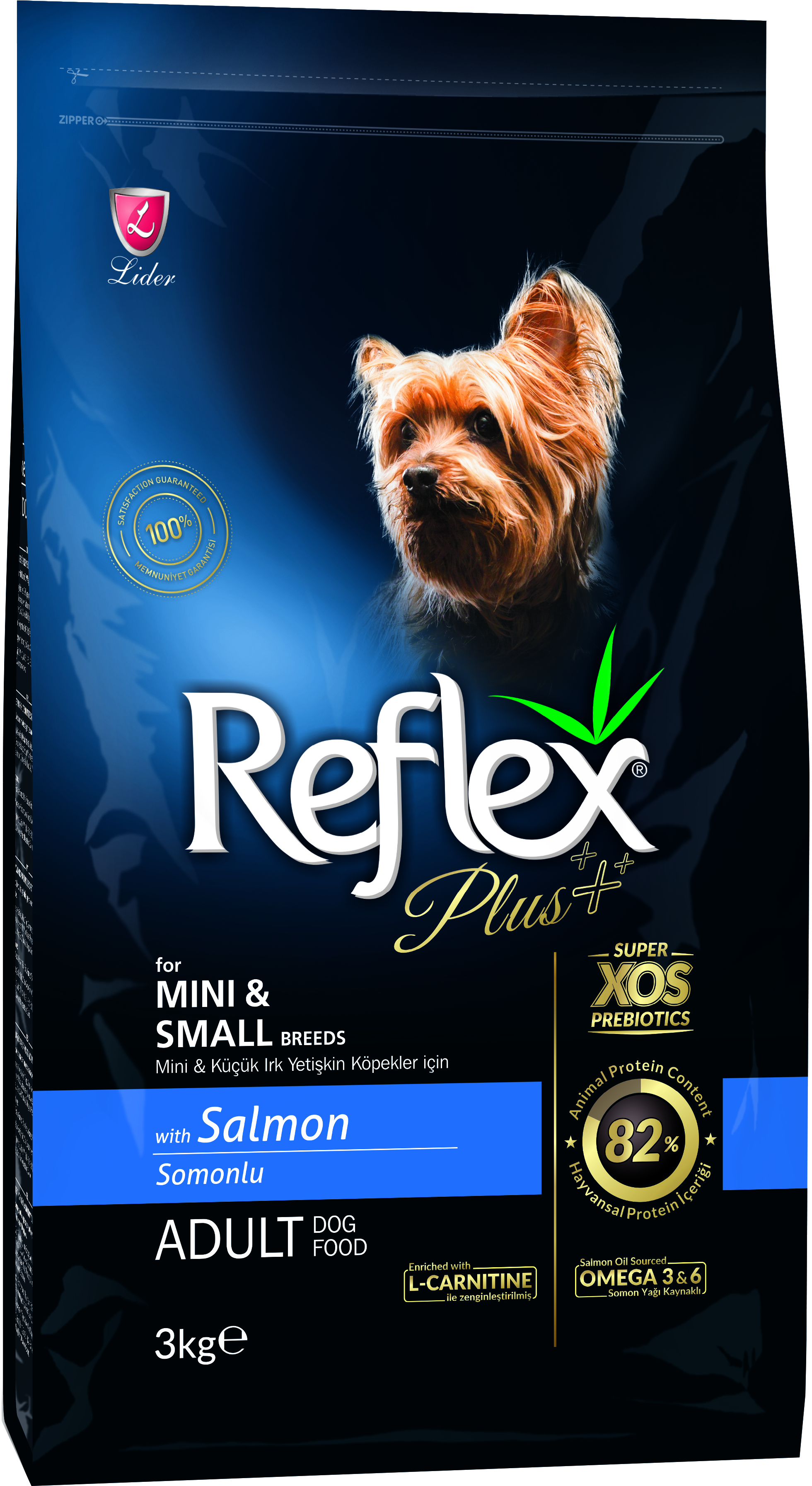 

Полноценный и сбалансированный сухой корм Reflex Plus для собак с лососем 3 кг