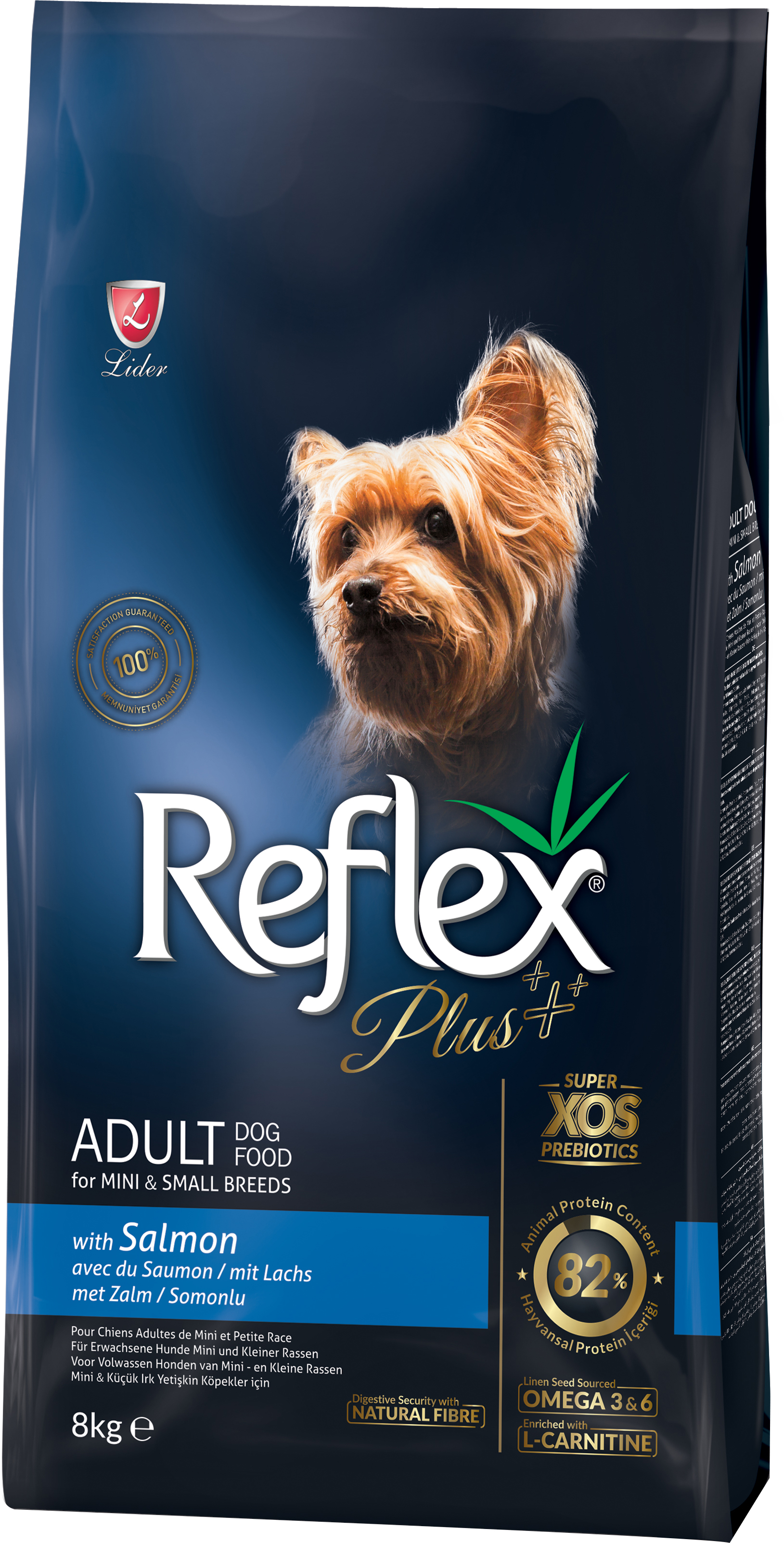 

Полноценный и сбалансированный сухой корм Reflex Plus для собак с лососем 8 кг