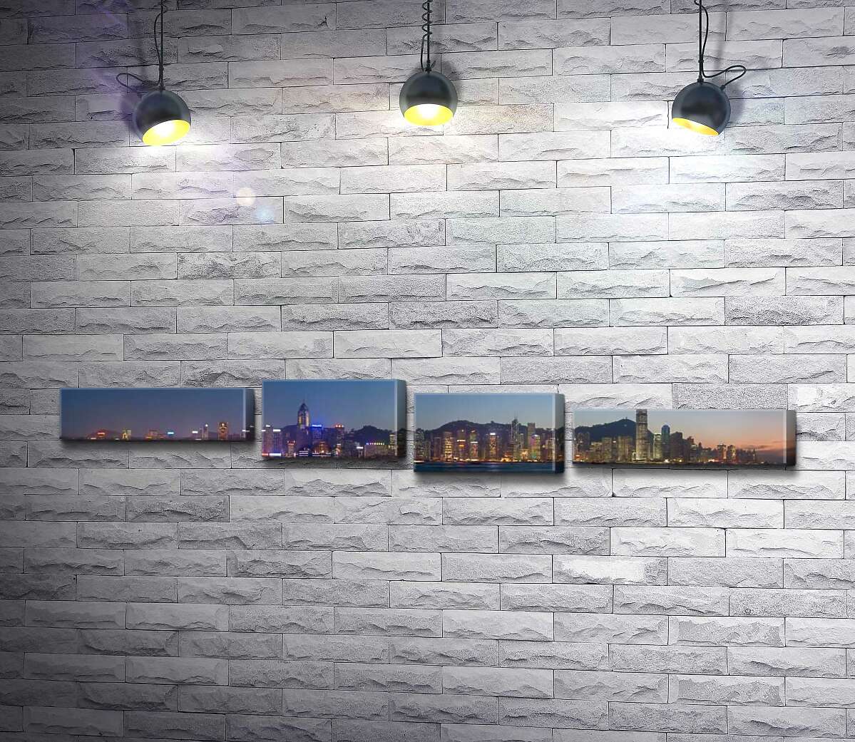 

Модульная картина ArtPoster Панорама огней ночного Гонконга 244x40 см Модуль №20