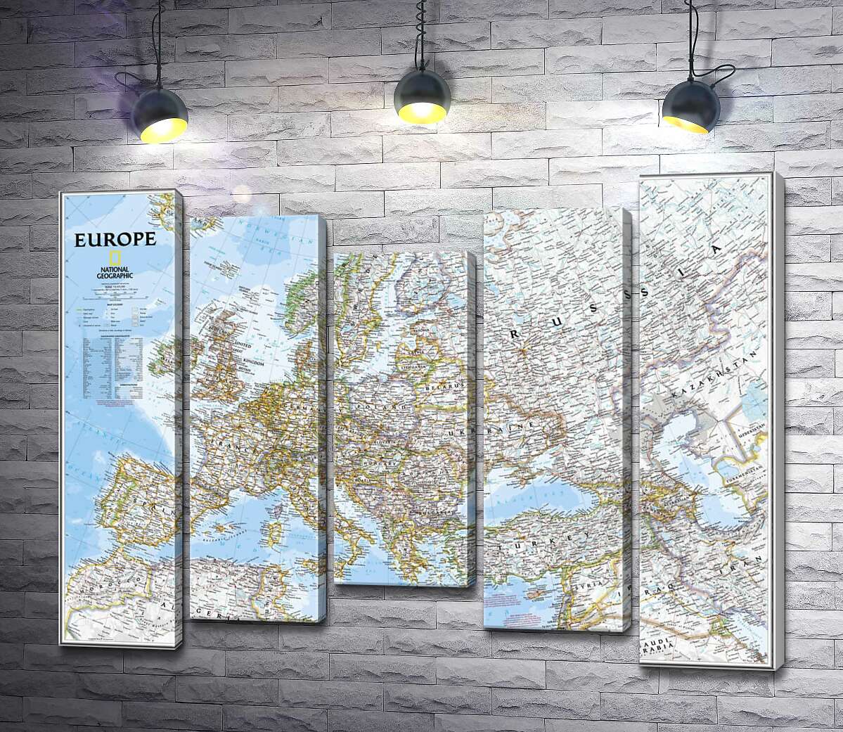 

Модульная картина ArtPoster Политическая карта Европы от National Geographic 130x100 см Модуль №28
