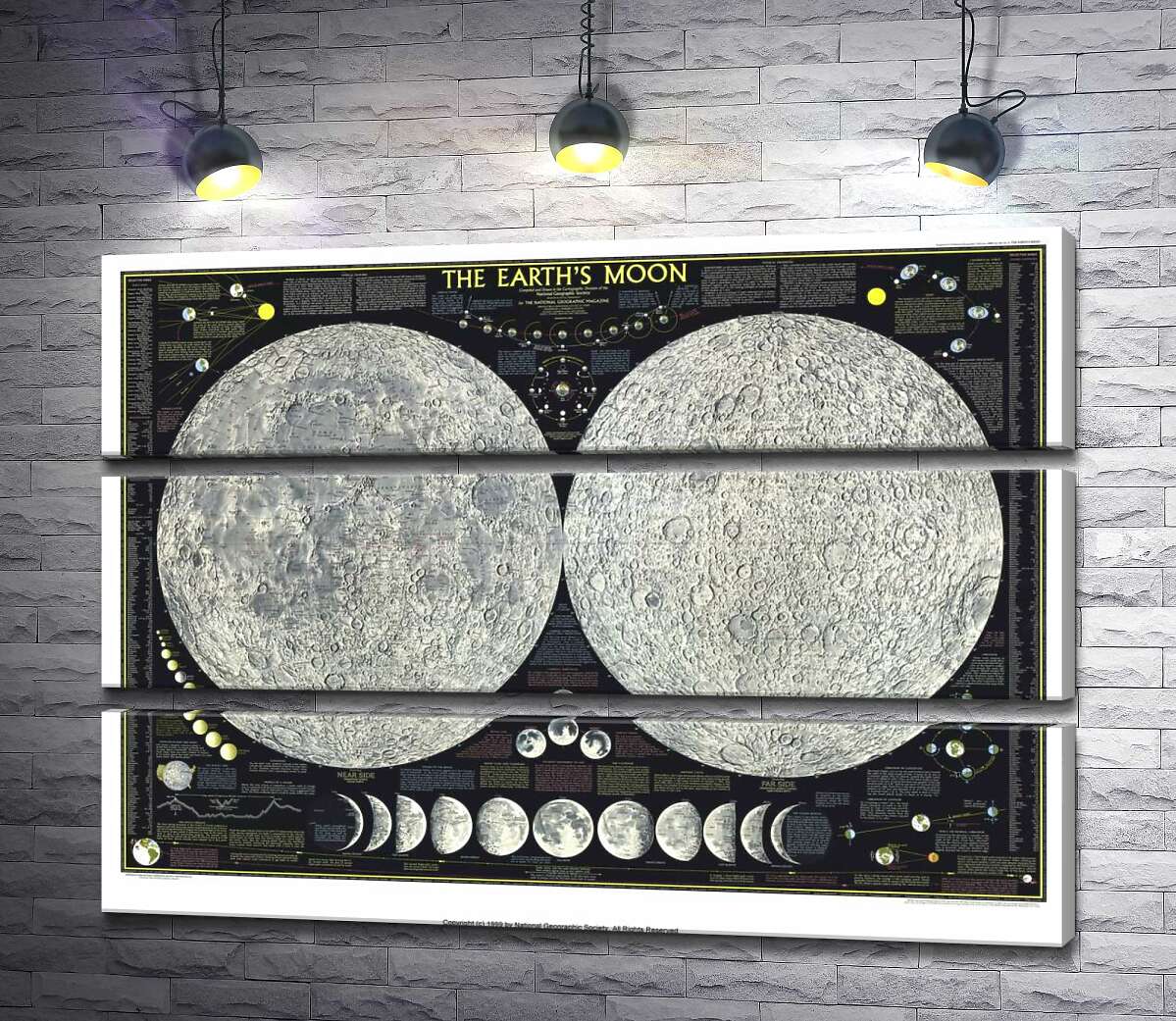 

Модульная картина ArtPoster Подробная карта полушарий Луны 85x60 см Модуль №13