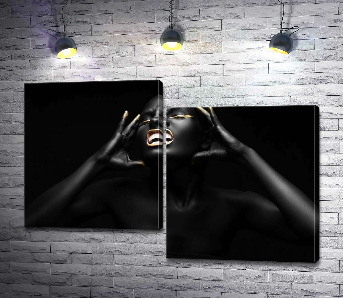 

Модульная картина ArtPoster Полнота эмоций черного силуэта девушки 130x88 см Модуль №5