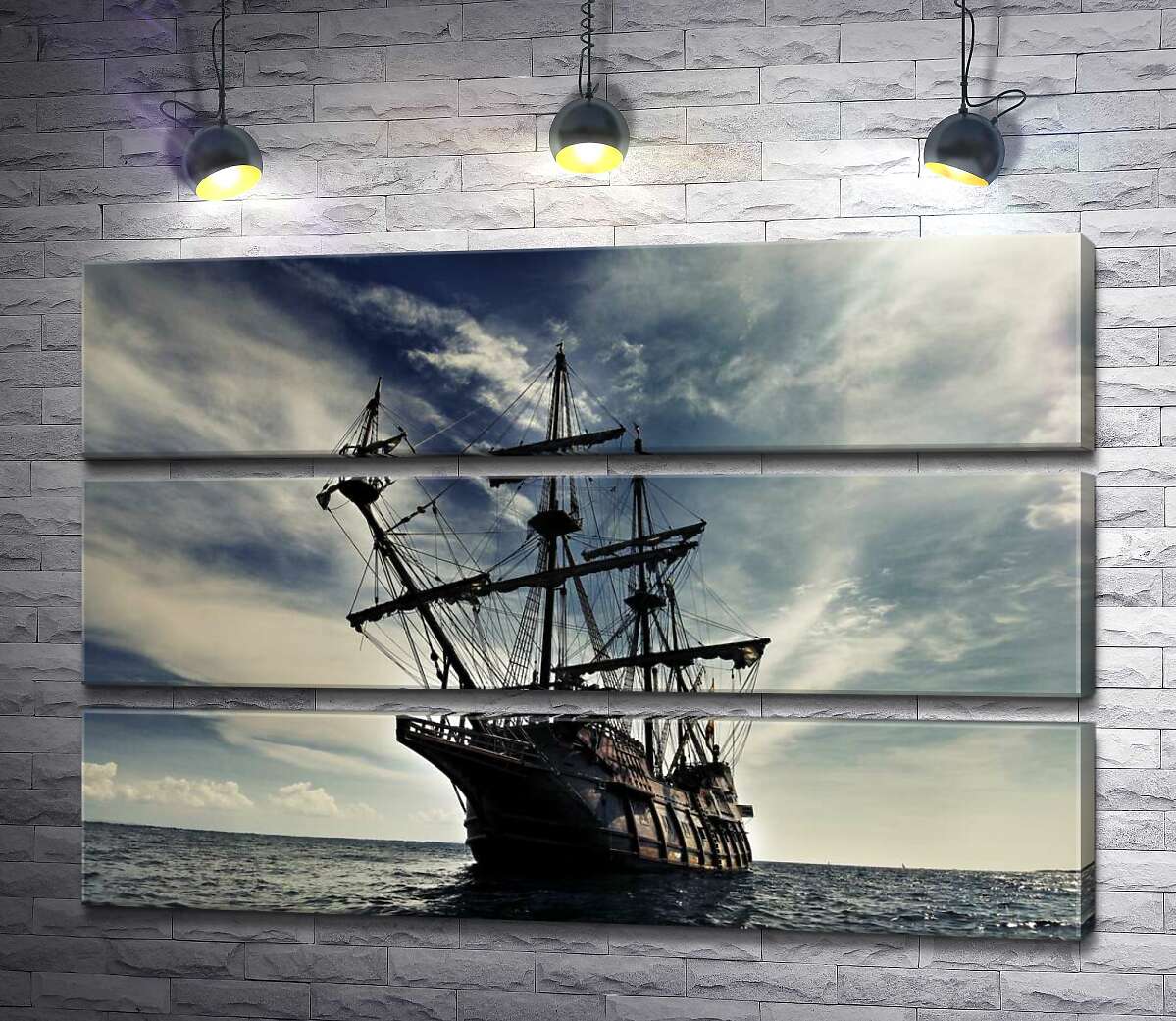 

Модульная картина ArtPoster Пиратский корабль "Черная жемчужина" в беспредельности темных волн 90x60 см Модуль №13