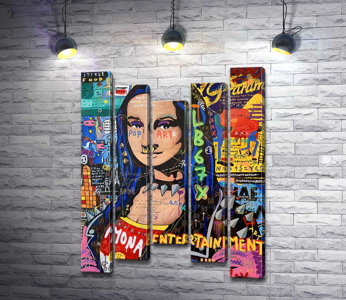 

Модульная картина ArtPoster Панк Мона Лиза (Punk Monalisa) - Джисбар 130x175 см Модуль №28