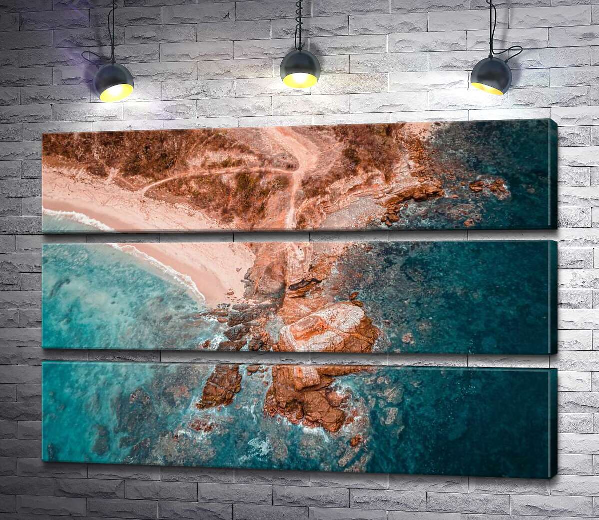 

Модульная картина ArtPoster Прозрачная глубина воды встречается со скалистым берегом 100x69 см Модуль №13