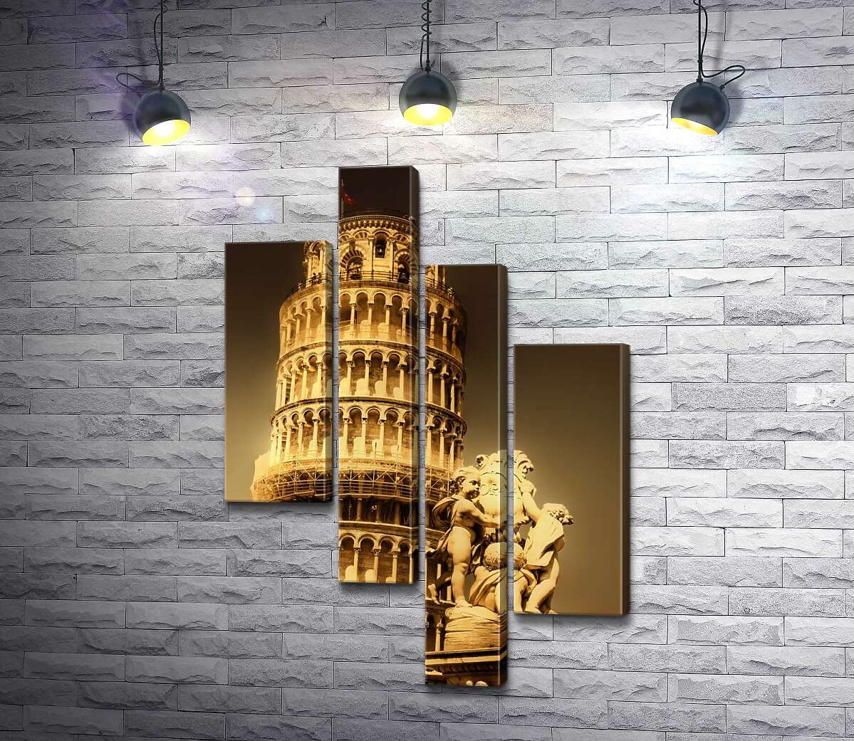 

Модульная картина ArtPoster Пизанская башня (Pisa tower) виднеется из-за фонтана Путти (Fontana dei Putti) 100x151 см Модуль №20