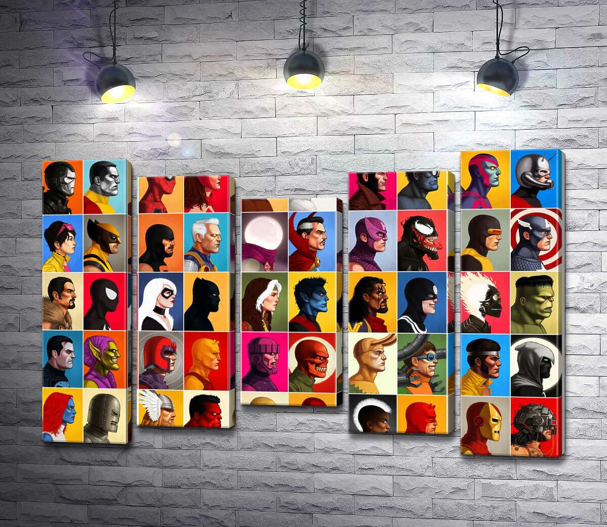 

Модульная картина ArtPoster Постер профилей супергероев Marvel 130x87 см Модуль №28