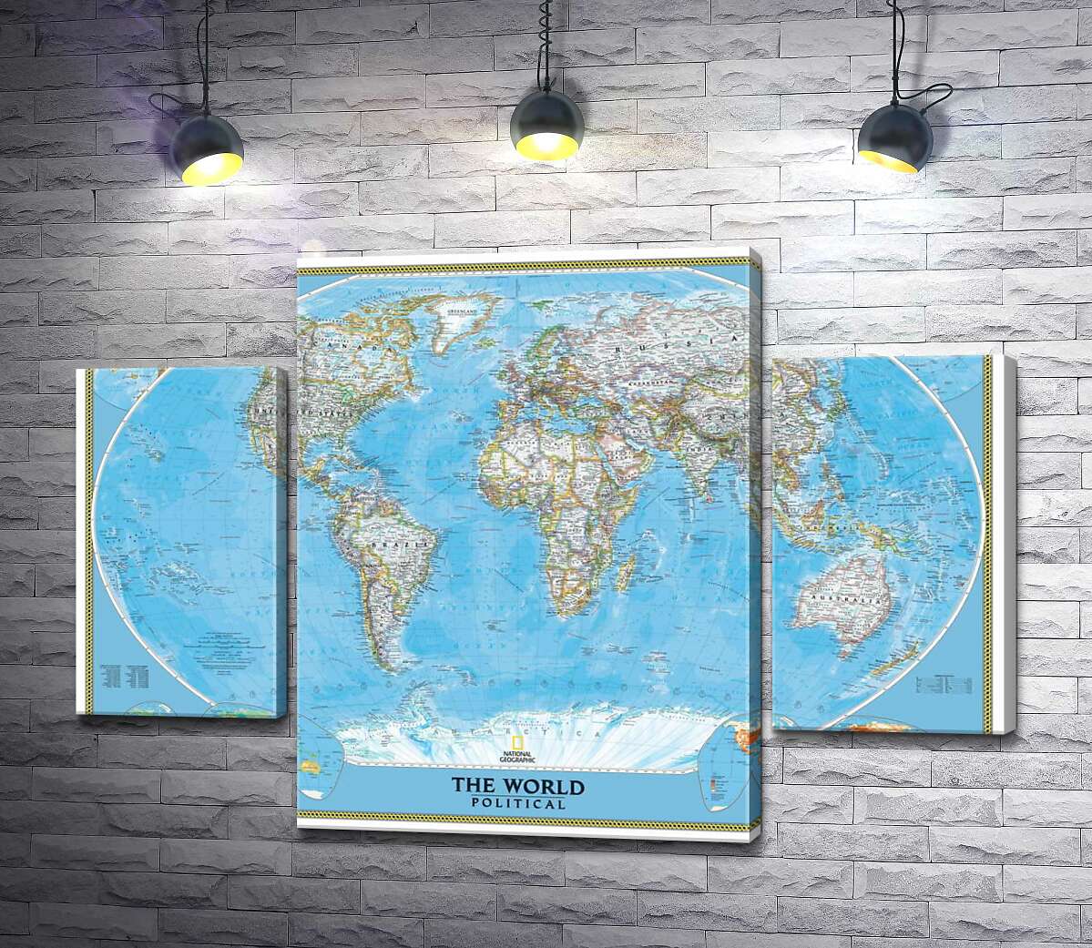 

Модульная картина ArtPoster Подробная политическая карта мира 100x70 см Модуль №7