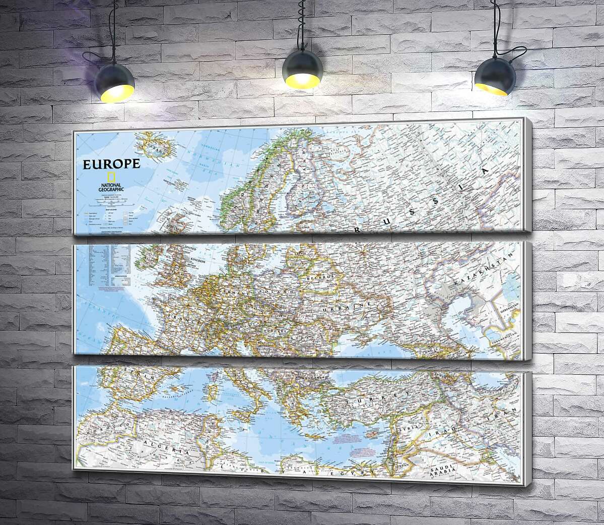 

Модульная картина ArtPoster Политическая карта Европы от National Geographic 100x78 см Модуль №13