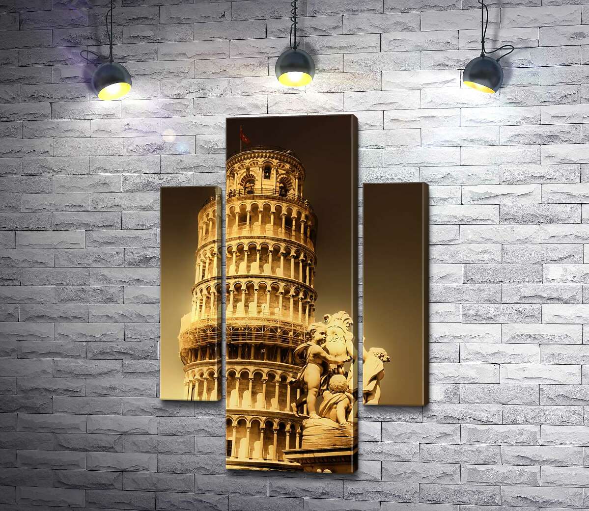 

Модульная картина ArtPoster Пизанская башня (Pisa tower) виднеется из-за фонтана Путти (Fontana dei Putti) 100x150 см Модуль №7
