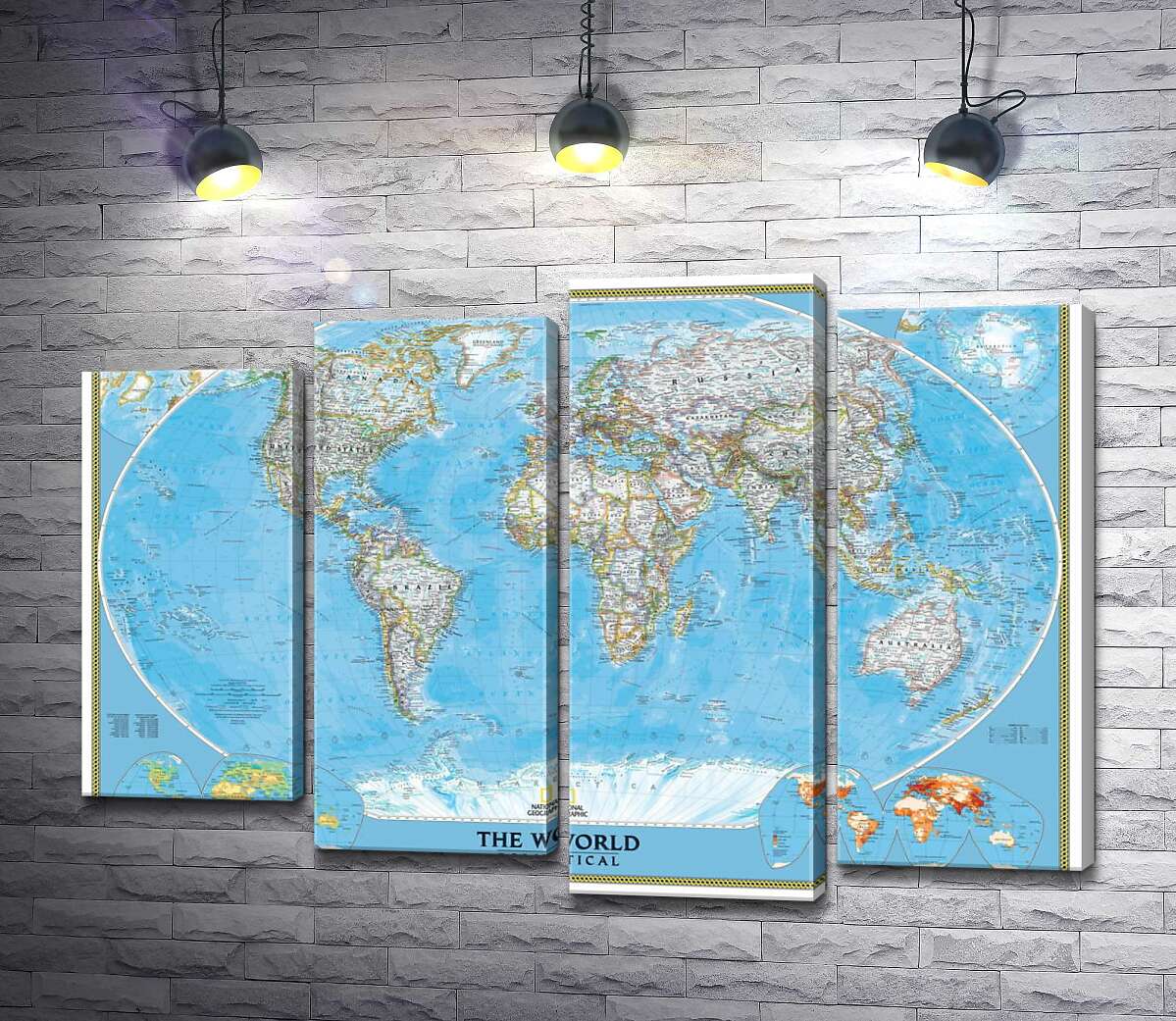 

Модульная картина ArtPoster Подробная политическая карта мира 80x58 см Модуль №21