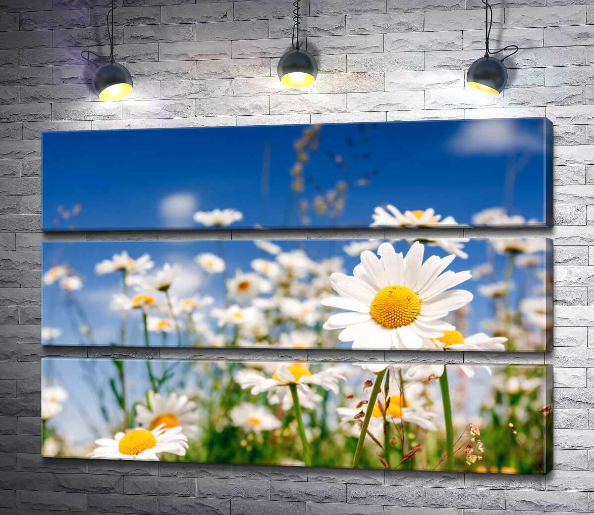 

Модульная картина ArtPoster Поле белоснежных ромашек 130x87 см Модуль №13
