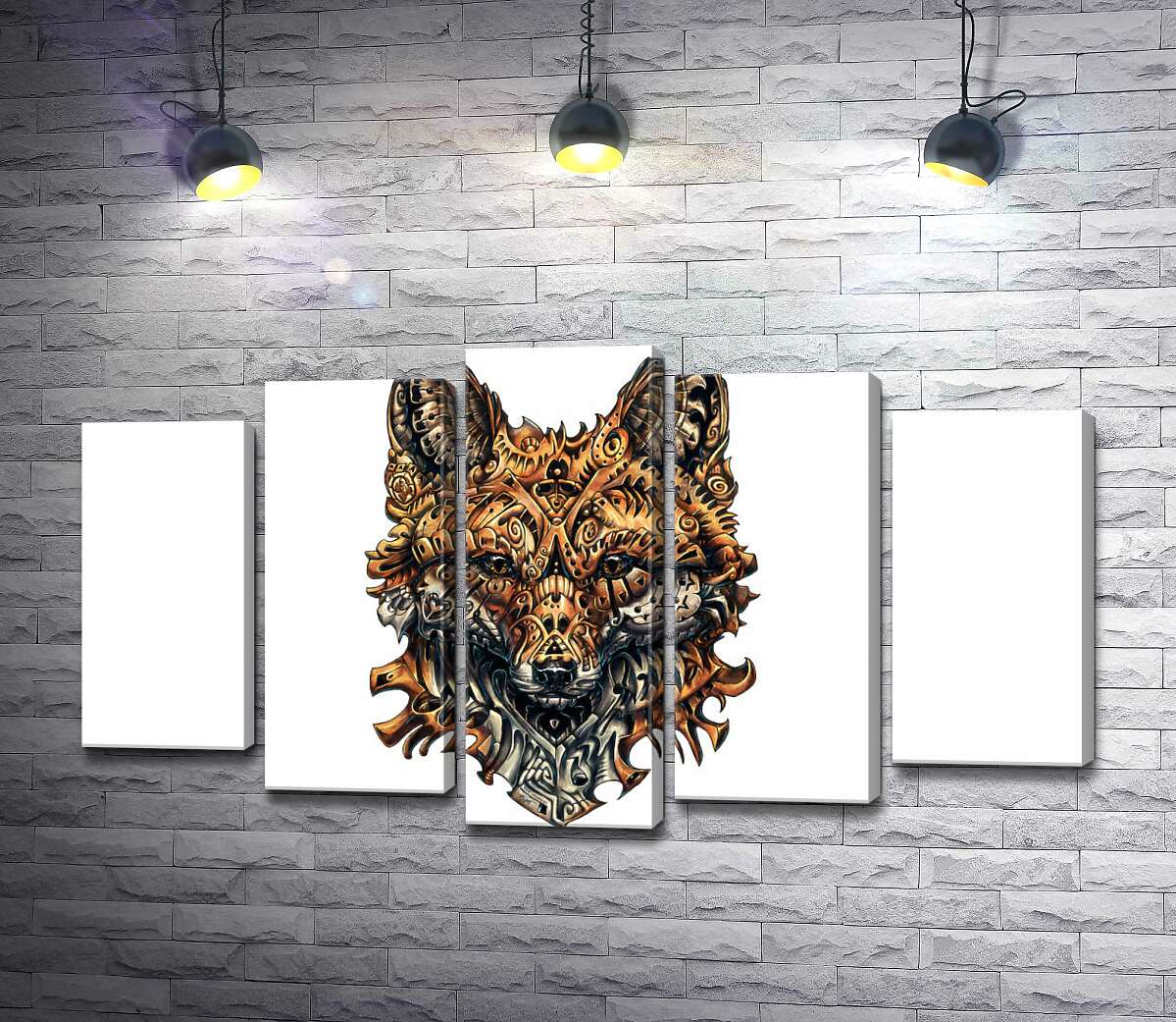 

Модульная картина ArtPoster Портрет лисы из железных деталей 100x58 см Модуль №26