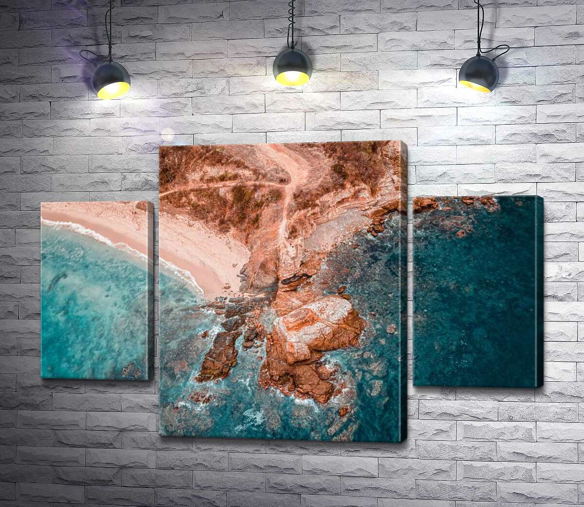 

Модульная картина ArtPoster Прозрачная глубина воды встречается со скалистым берегом 80x54 см Модуль №7