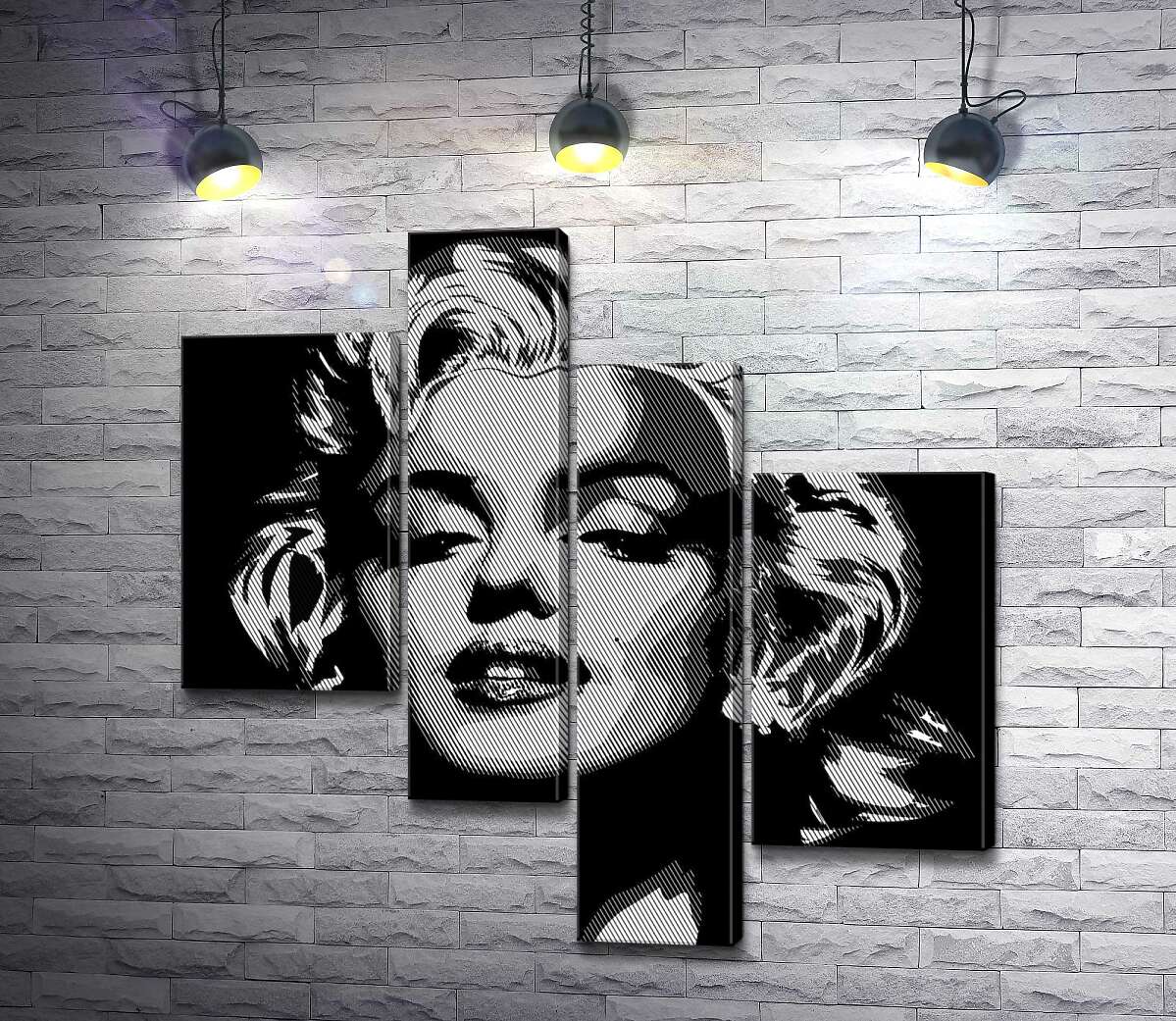 

Модульная картина ArtPoster Оттенки серого в портрете легендарной Мэрилин Монро (Marilyn Monroe) 130x131 см Модуль №20