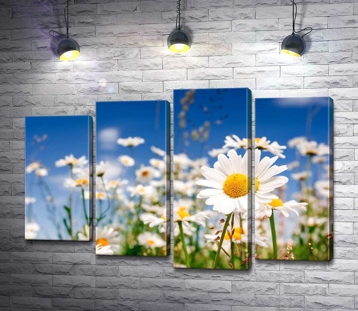

Модульная картина ArtPoster Поле белоснежных ромашек 80x54 см Модуль №21