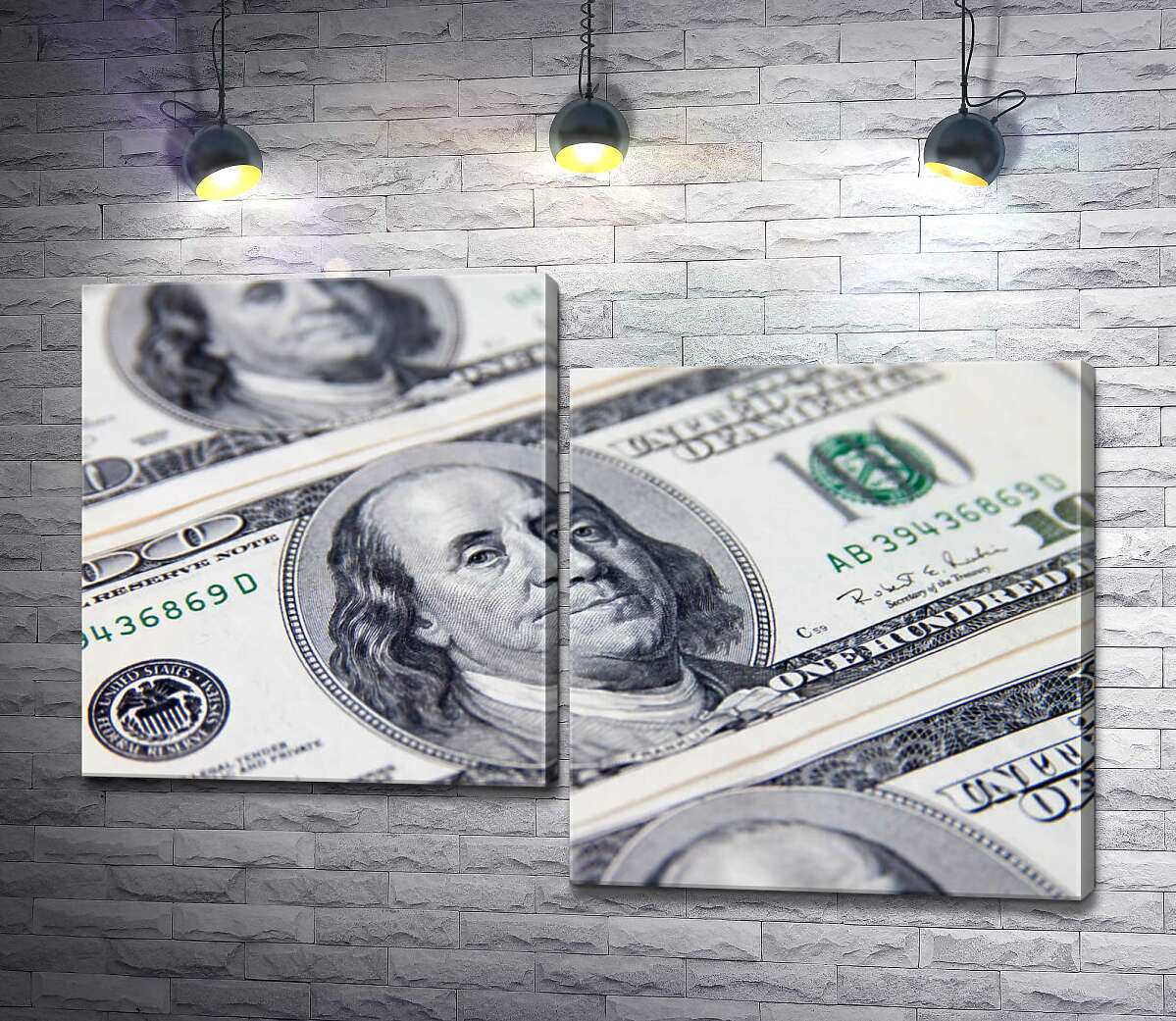 

Модульная картина ArtPoster Портрет Бенжамина Франклина (Benjamin Franklin) на 100 долларах 100x68 см Модуль №5
