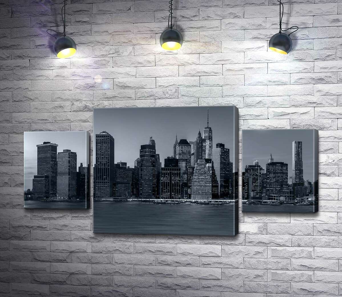 

Модульная картина ArtPoster Полнолуние над сонным Нью-Йорком 80x40 см Модуль №7