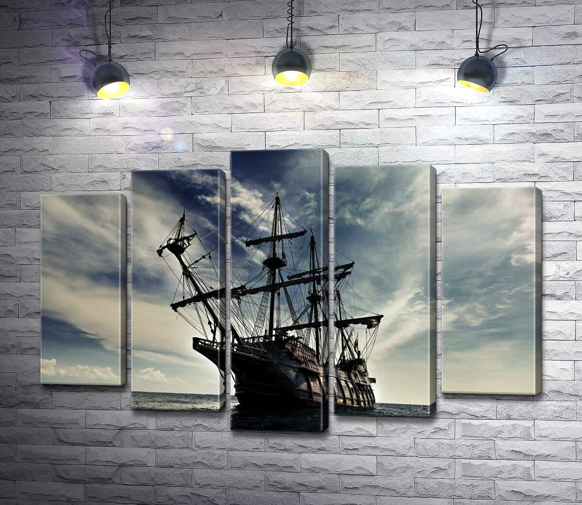 

Модульная картина ArtPoster Пиратский корабль "Черная жемчужина" в беспредельности темных волн 130x87 см Модуль №26
