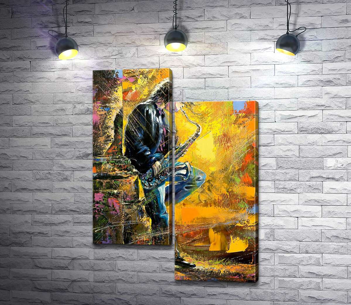 

Модульная картина ArtPoster Парень играет на саксофоне среди вечерней улицы 50x71 см Модуль №5