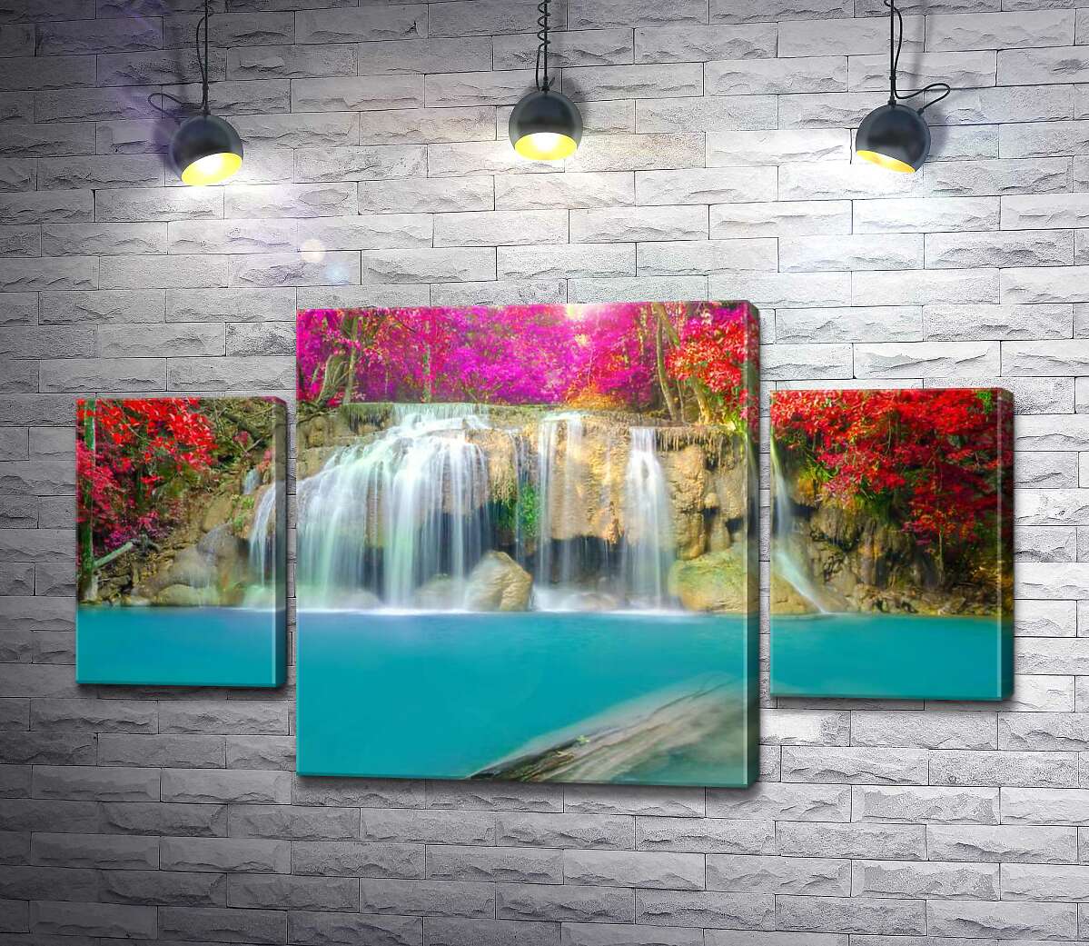 

Модульная картина ArtPoster Осенние цвета над каскадом водопада Эраван (Erawan falls) 100x59 см Модуль №7