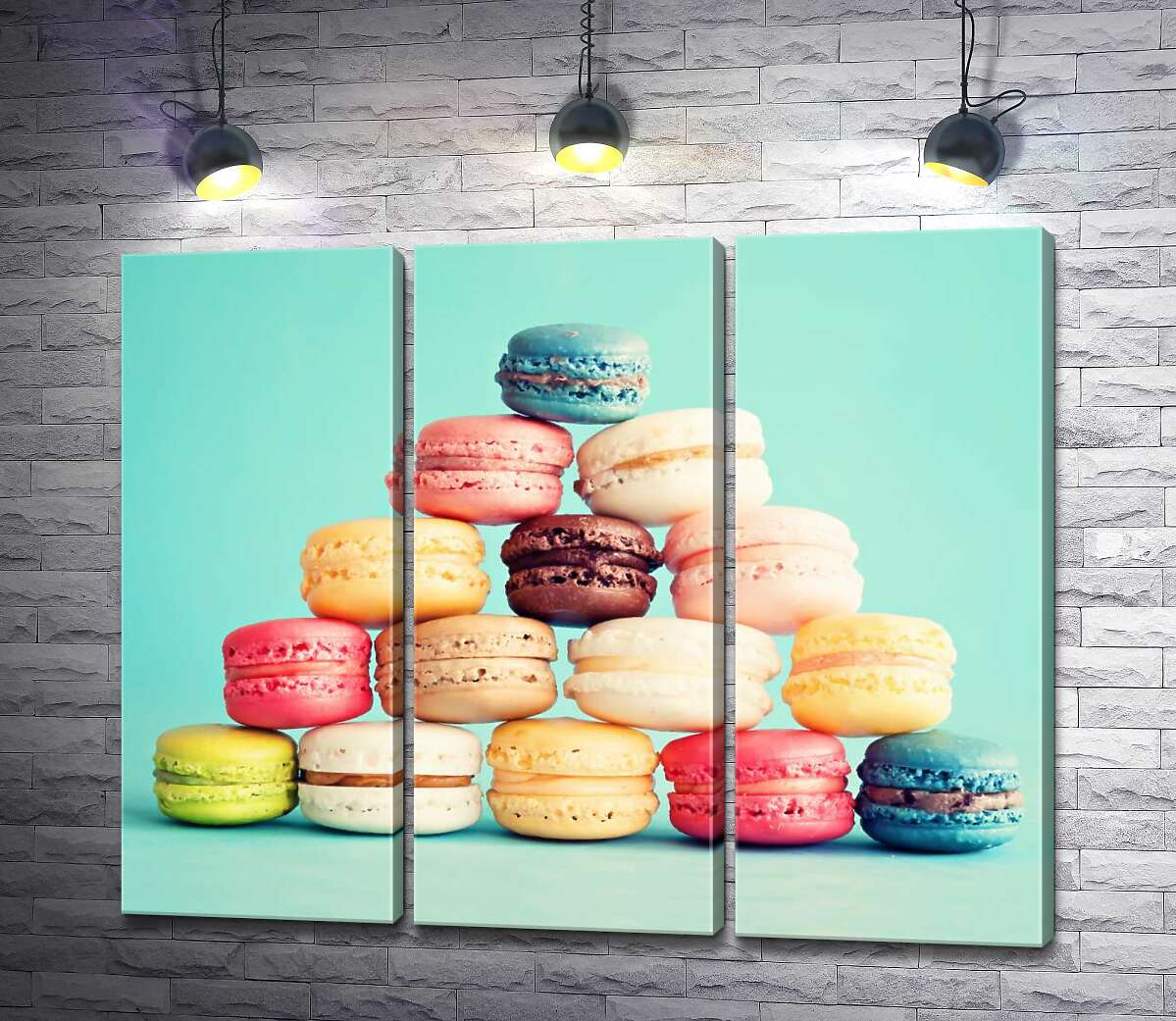 

Модульная картина ArtPoster Пастельная пирамида из миндальных макарон с воздушной кремовой серединкой 60x50 см Модуль №11