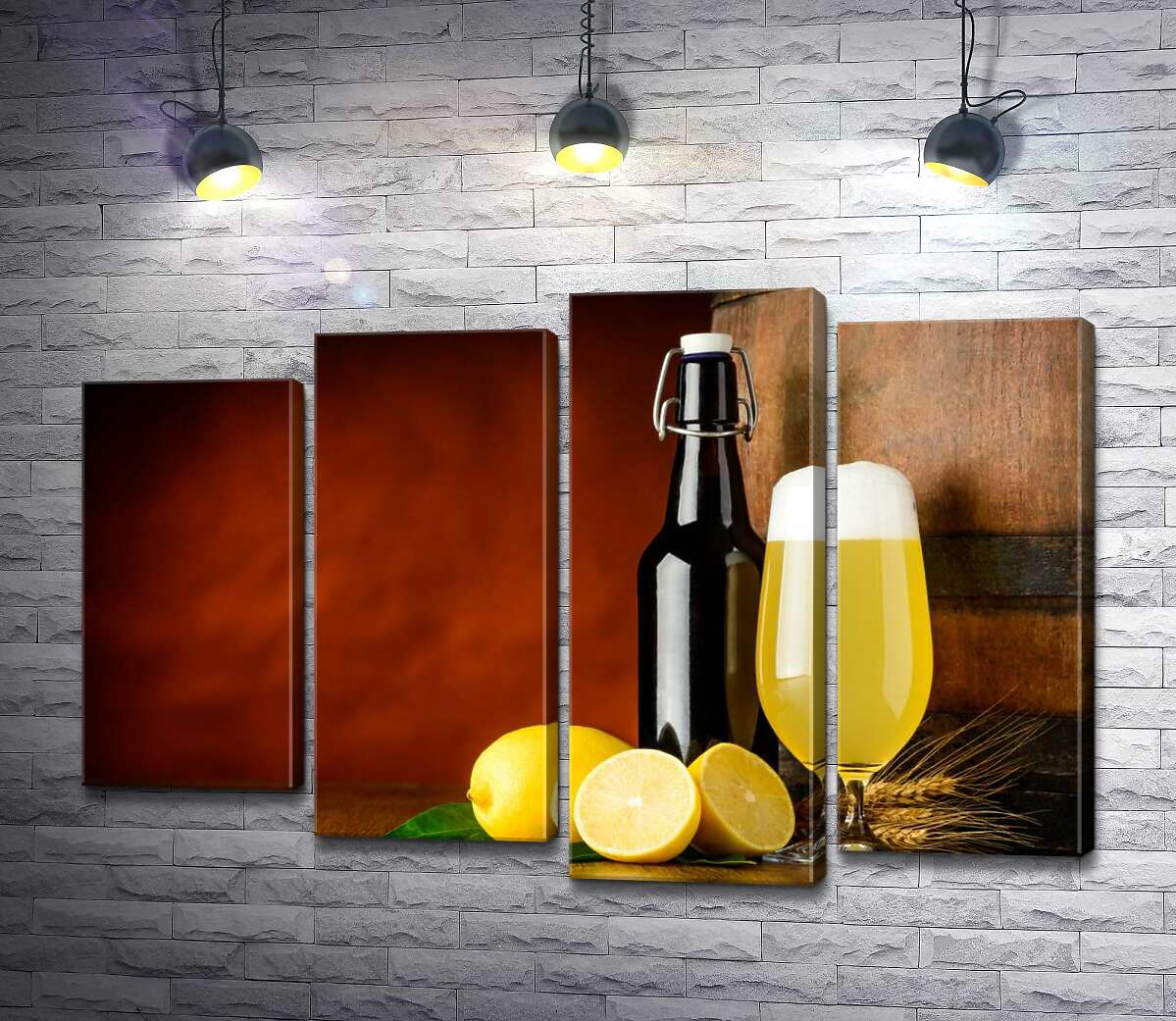 

Модульная картина ArtPoster Особенный вкус пива с лимоном 132x89 см Модуль №21