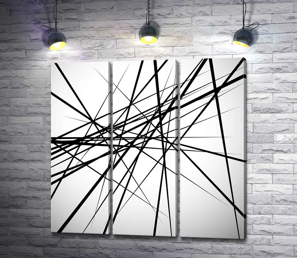 

Модульная картина ArtPoster Пересечение черных линий на белом фоне 102x100 см Модуль №11