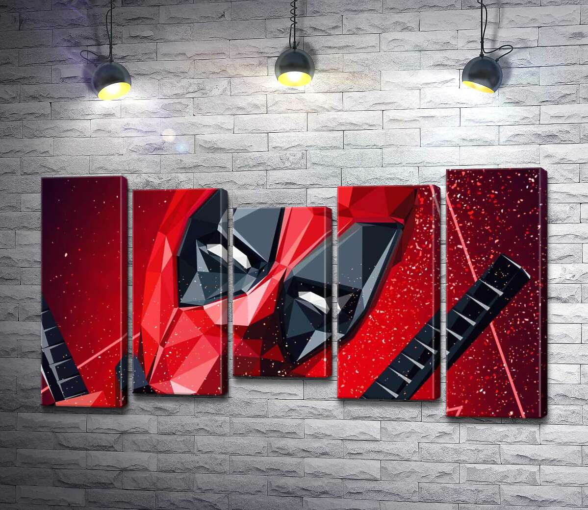 

Модульная картина ArtPoster Портрет Дэдпула в технике papercraft 130x74 см Модуль №28