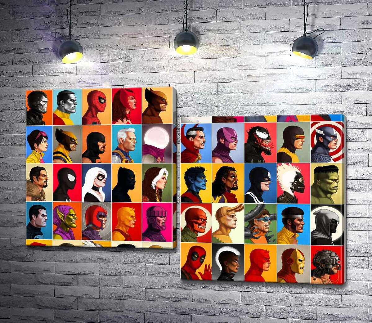 

Модульная картина ArtPoster Постер профилей супергероев Marvel 130x87 см Модуль №5