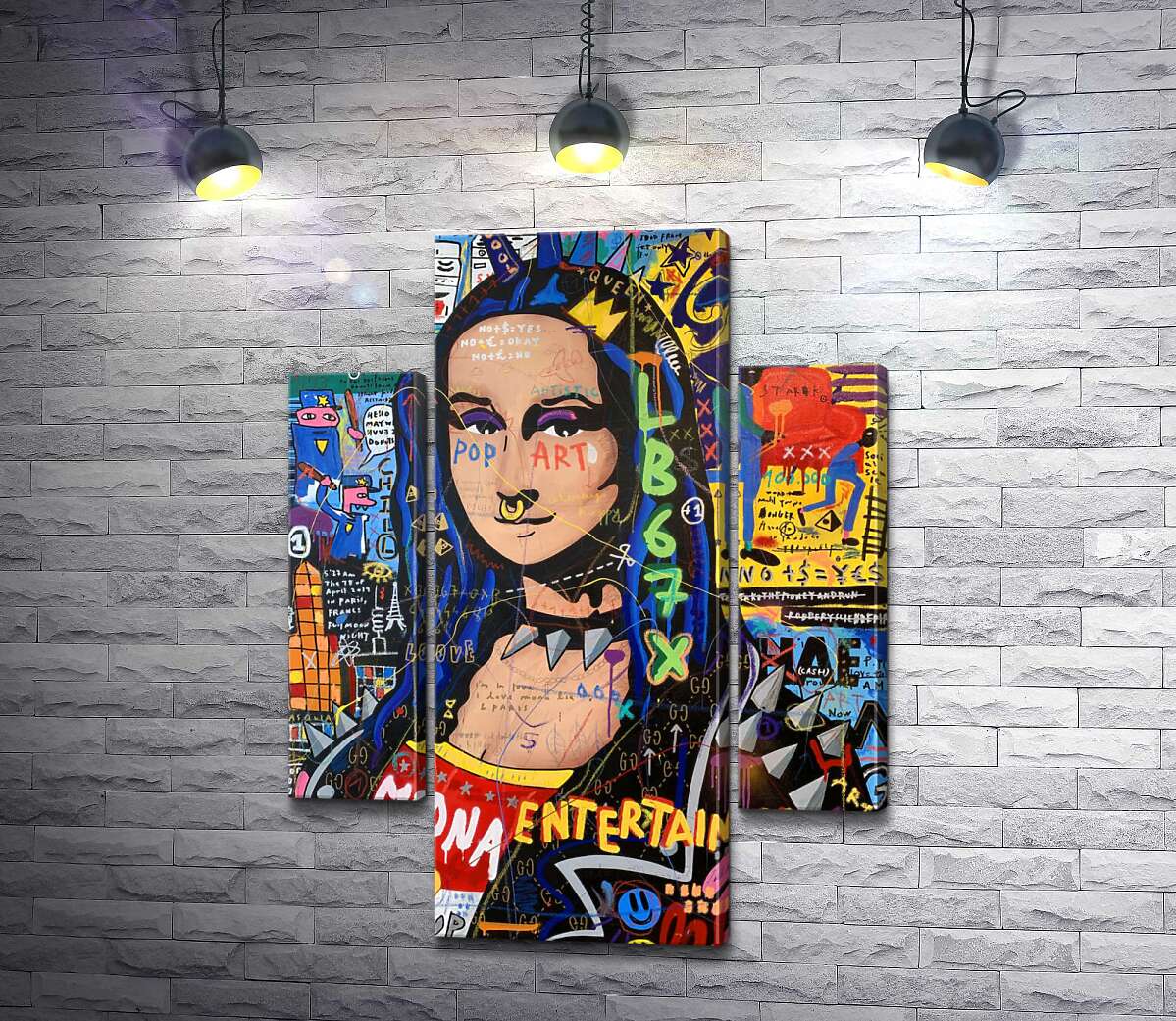

Модульная картина ArtPoster Панк Мона Лиза (Punk Monalisa) - Джисбар 131x175 см Модуль №7
