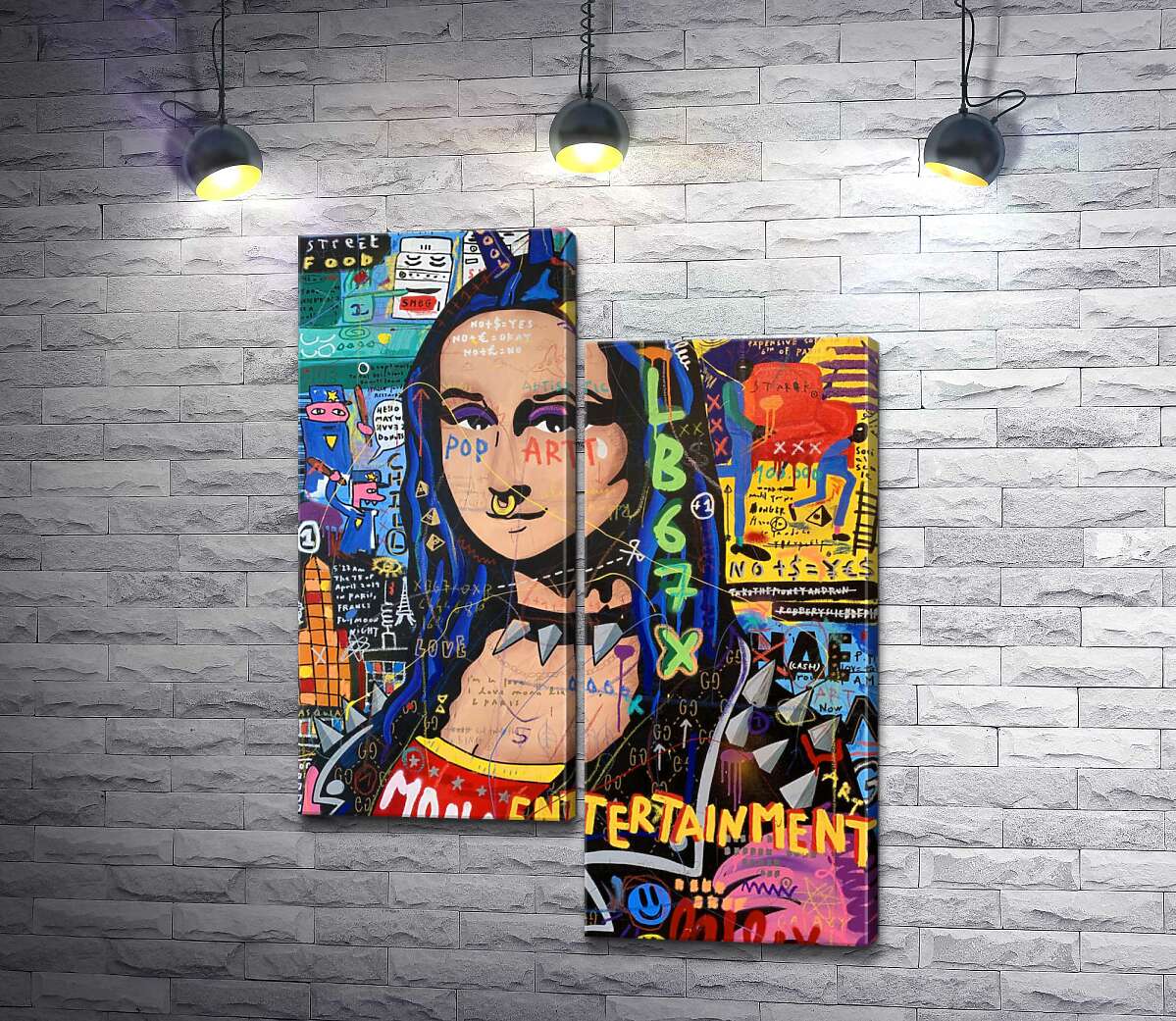 

Модульная картина ArtPoster Панк Мона Лиза (Punk Monalisa) - Джисбар 130x175 см Модуль №5