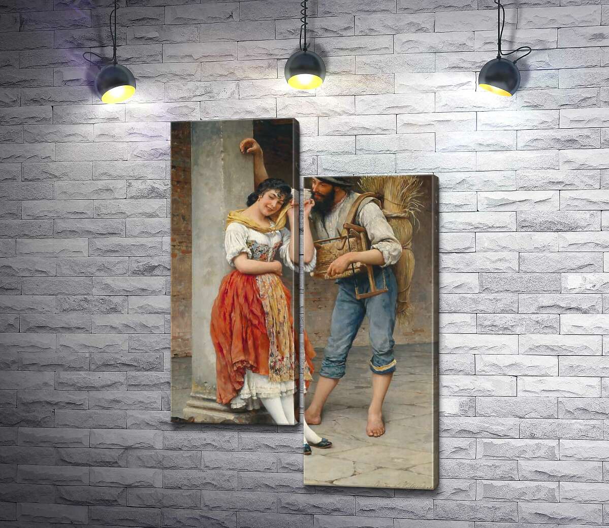 

Модульная картина ArtPoster Паук и муха (The Spider and the Fly) - Эжен де Блаас (Eugene de Blaas) 130x196 см Модуль №5