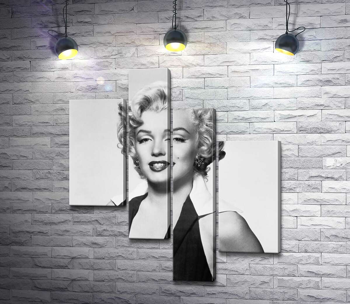 

Модульная картина ArtPoster Портрет Мэрилин Монро (Marilyn Monroe) в откровенном платье и черно-белых тонах 100x117 см Модуль №20