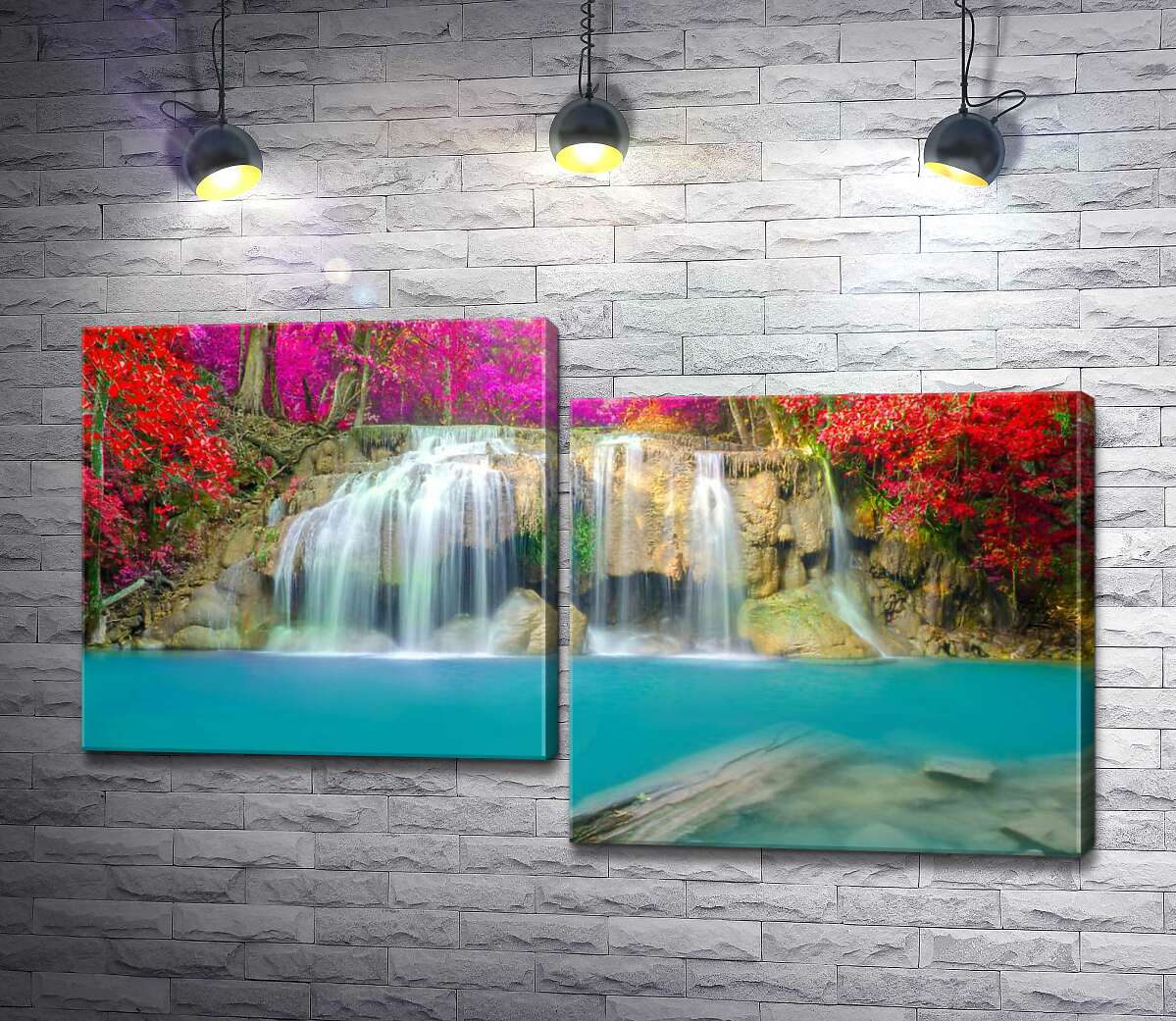 

Модульная картина ArtPoster Осенние цвета над каскадом водопада Эраван (Erawan falls) 100x59 см Модуль №5