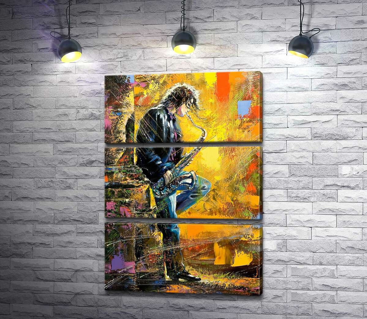 

Модульная картина ArtPoster Парень играет на саксофоне среди вечерней улицы 130x183 см Модуль №13