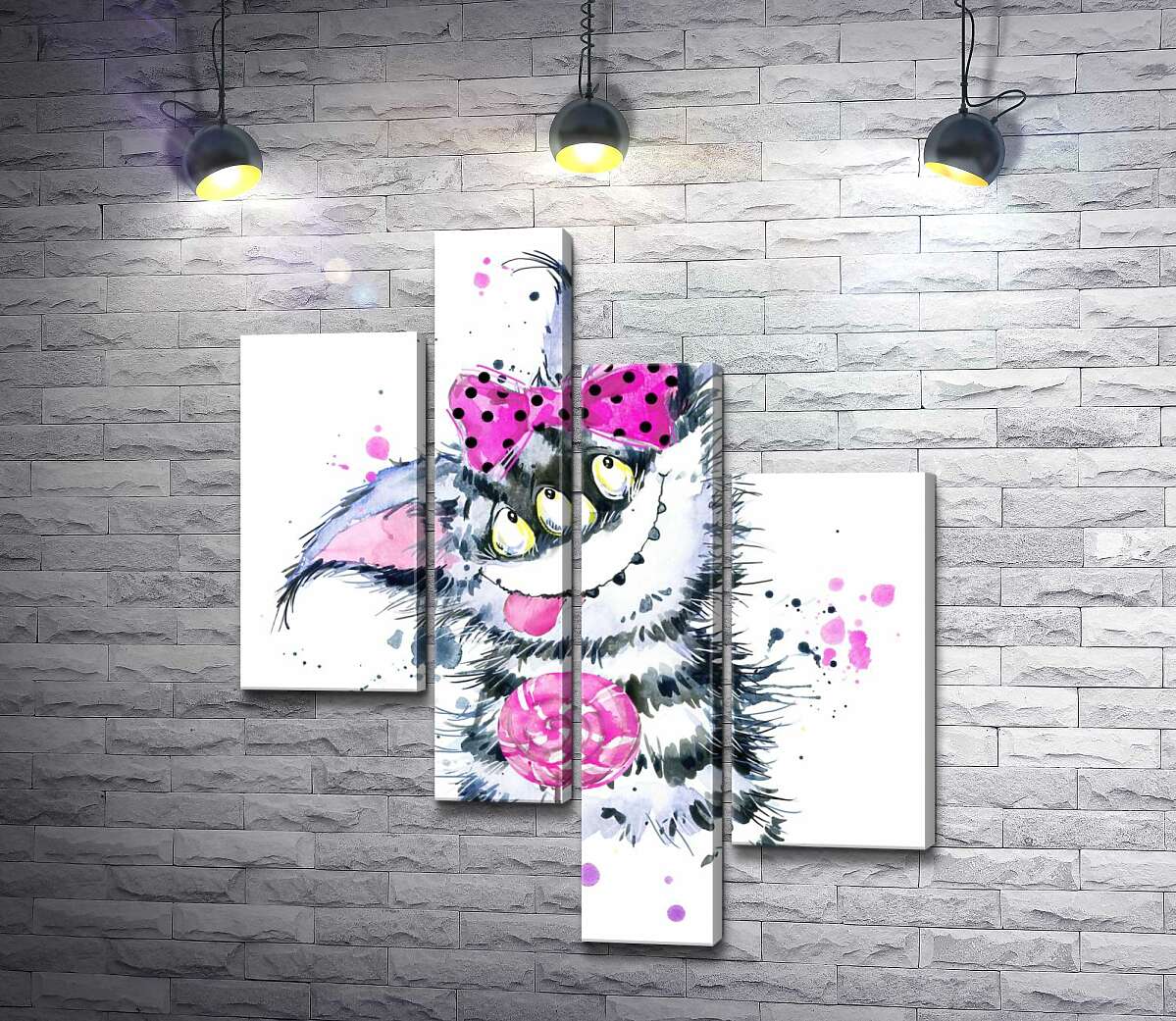

Модульная картина ArtPoster Полосатый монстр тянется языком к леденцу 130x155 см Модуль №20