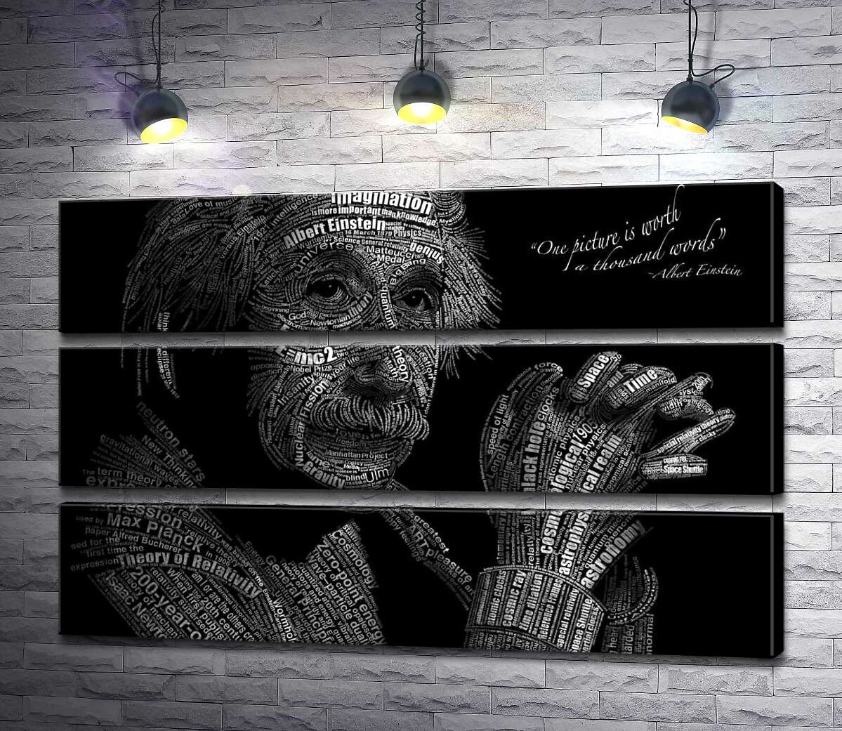 

Модульная картина ArtPoster Портрет Альберта Эйнштейна (Albert Einstein) из сотни научных терминов 130x81 см Модуль №13