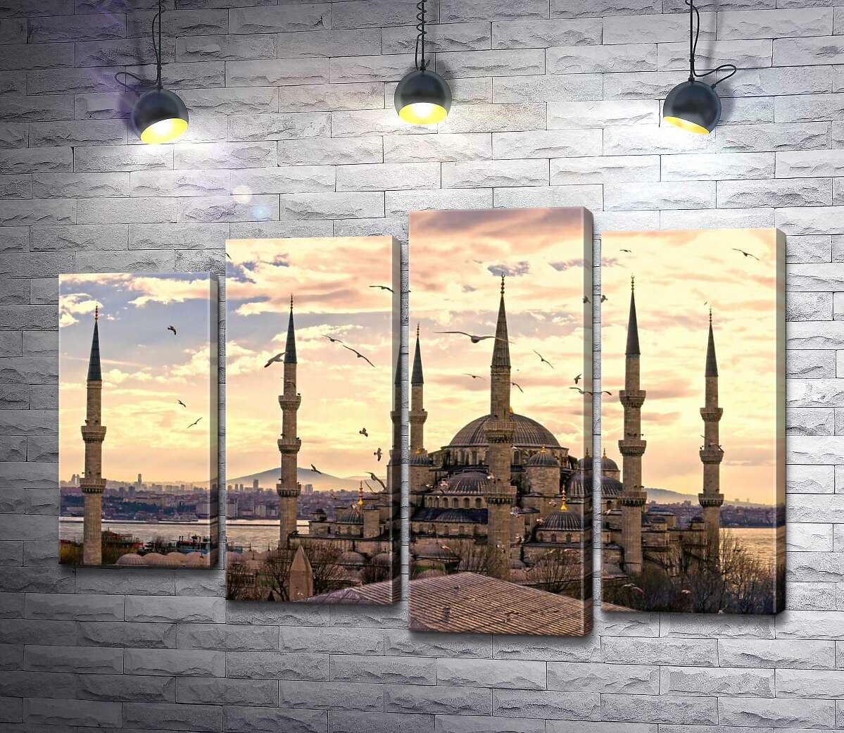 

Модульная картина ArtPoster Острые шпили Голубой мечети (Sultanahmet Camii) устремляются в небо Стамбула 132x89 см Модуль №21