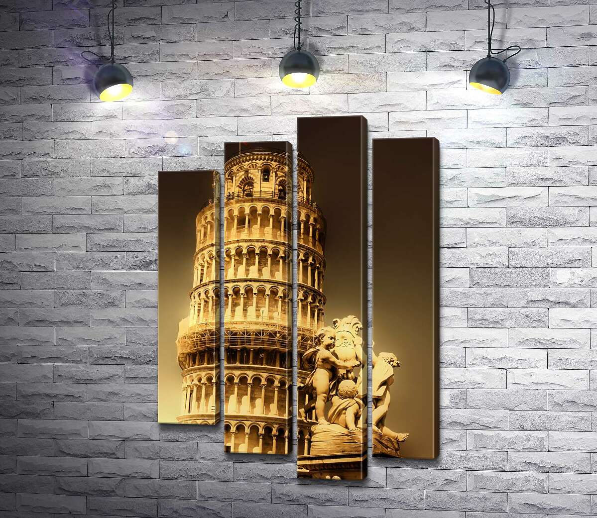 

Модульная картина ArtPoster Пизанская башня (Pisa tower) виднеется из-за фонтана Путти (Fontana dei Putti) 80x120 см Модуль №21