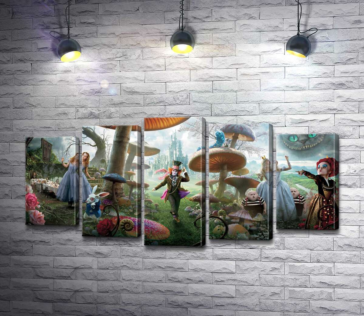 

Модульная картина ArtPoster Причудливый постер к фильму "Алиса в стране чудес" (Alice in Wonderland) 100x50 см Модуль №26
