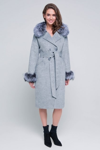 

Пальто женское утепленное зимнее EMASS шерсть  серый 1432, Пальто женское утепленное зимнее EMASS шерсть 46 серый 1432