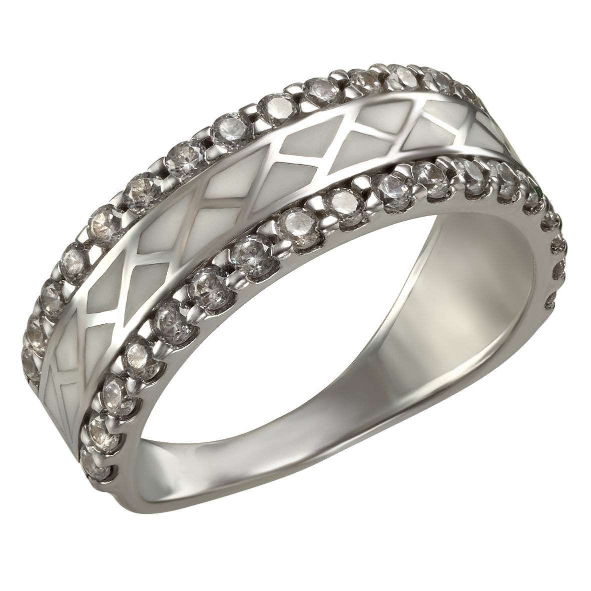

Серебряное кольцо с фианитами и эмалью Tango Jewellery Company 380147А размер 18.5