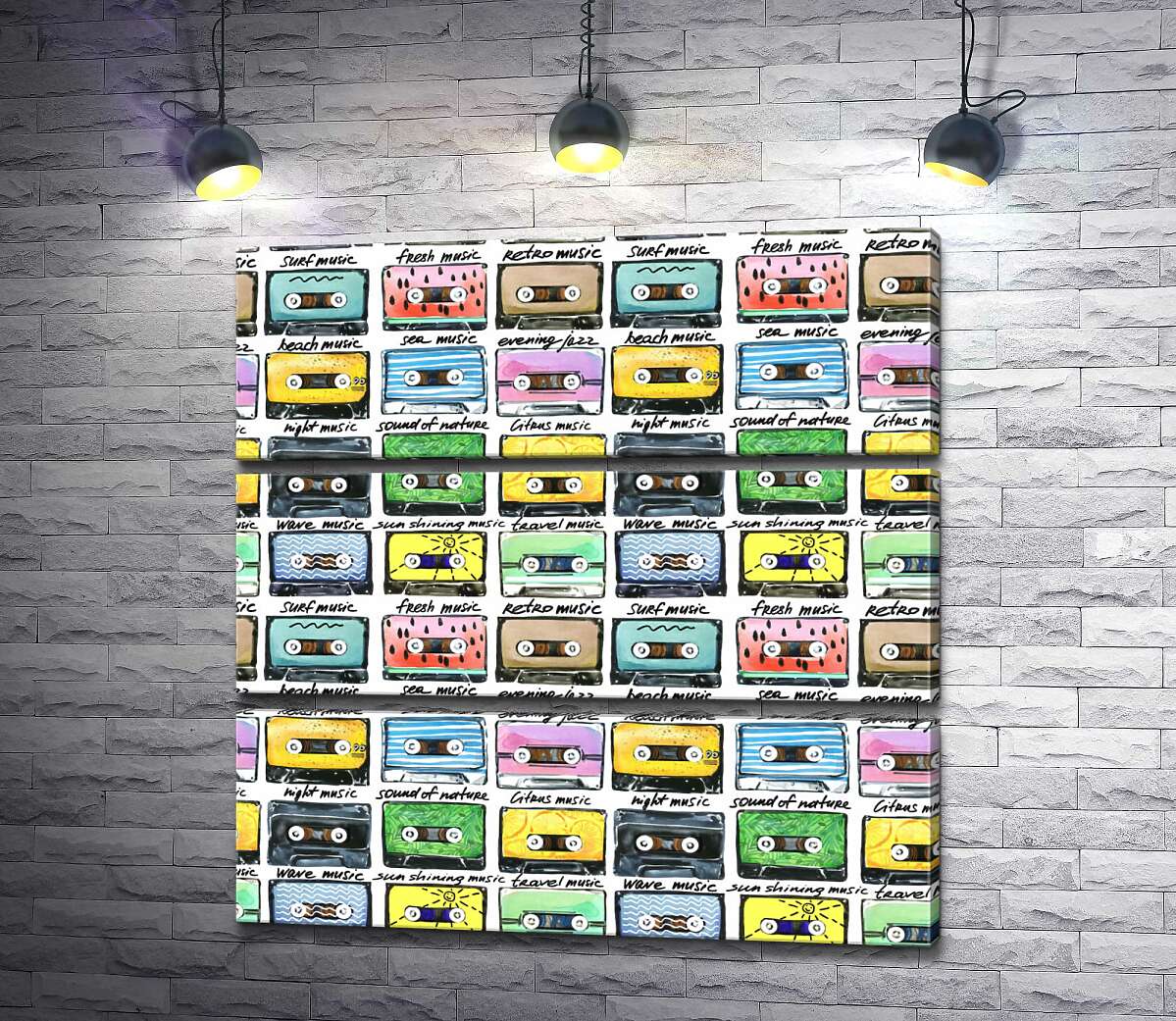 

Модульная картина ArtPoster Разнообразие музыки на кассетах 60x60 см Модуль №13