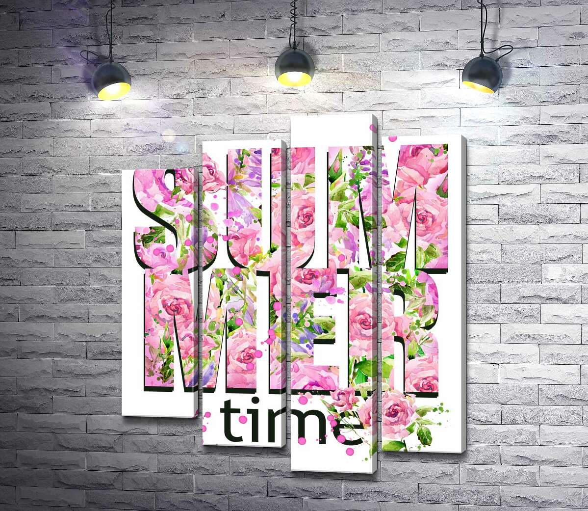 

Модульная картина ArtPoster Розовый узор надписи "summertime" 80x97 см Модуль №21