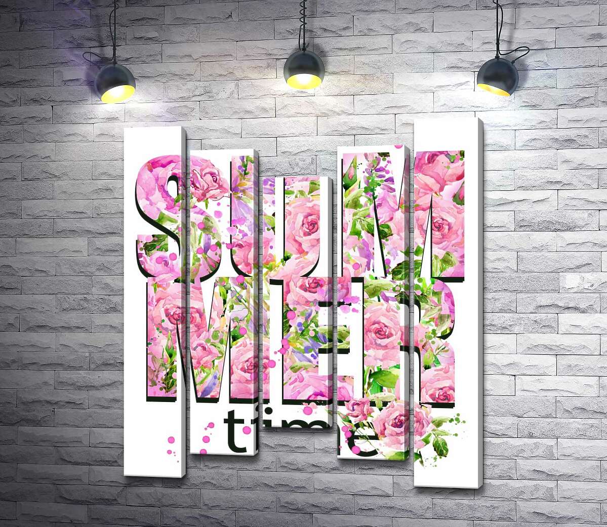 

Модульная картина ArtPoster Розовый узор надписи "summertime" 100x120 см Модуль №28