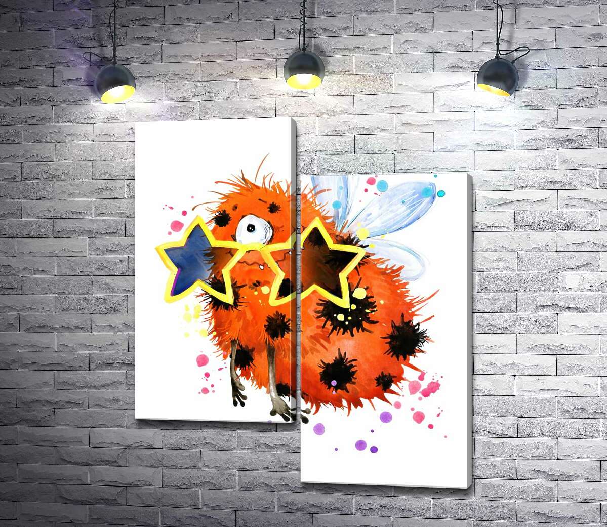 

Модульная картина ArtPoster Пятнистый циклоп в очках-звездах 50x60 см Модуль №5