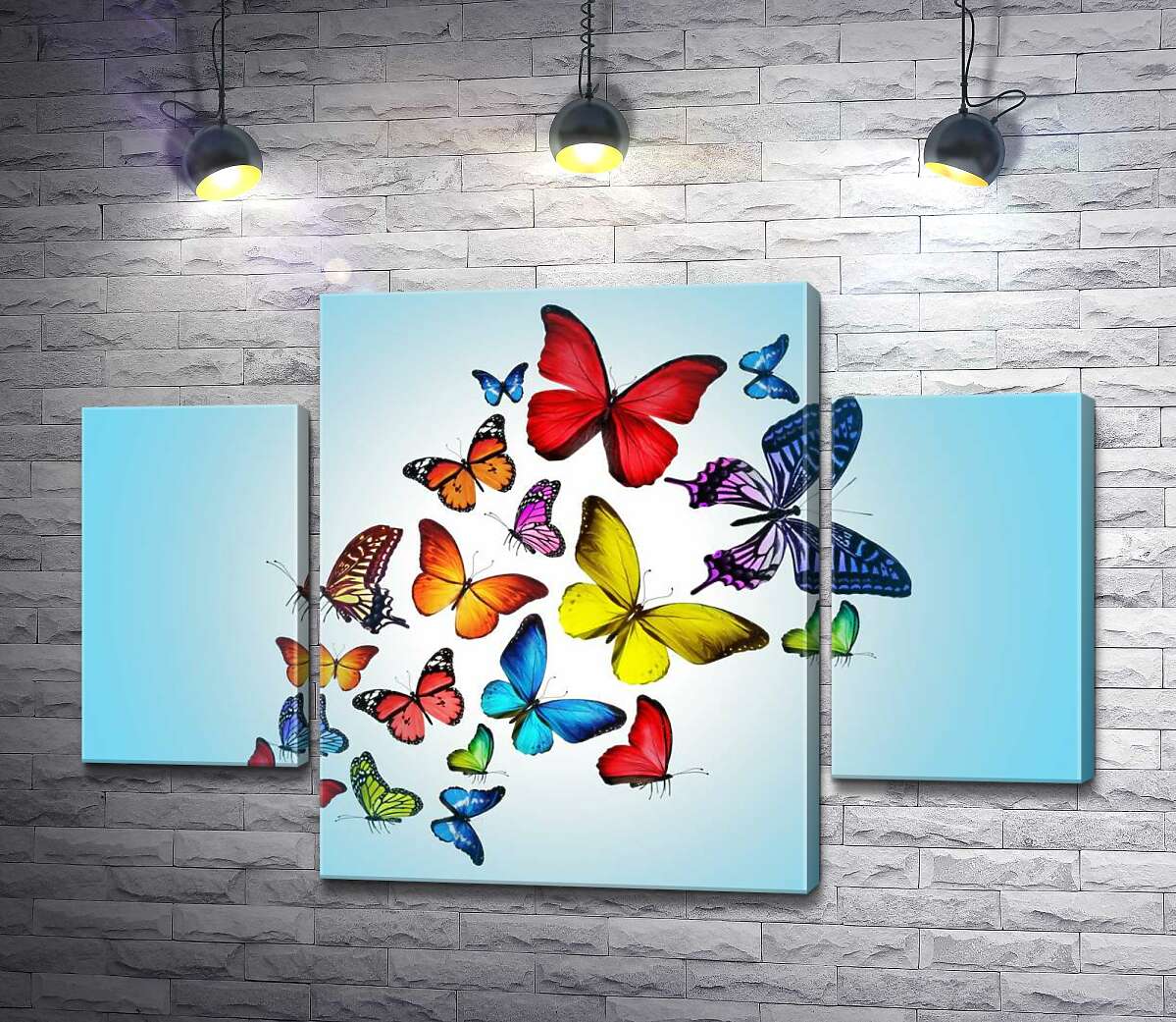 

Модульная картина ArtPoster Радужная стая бабочек 80x54 см Модуль №7