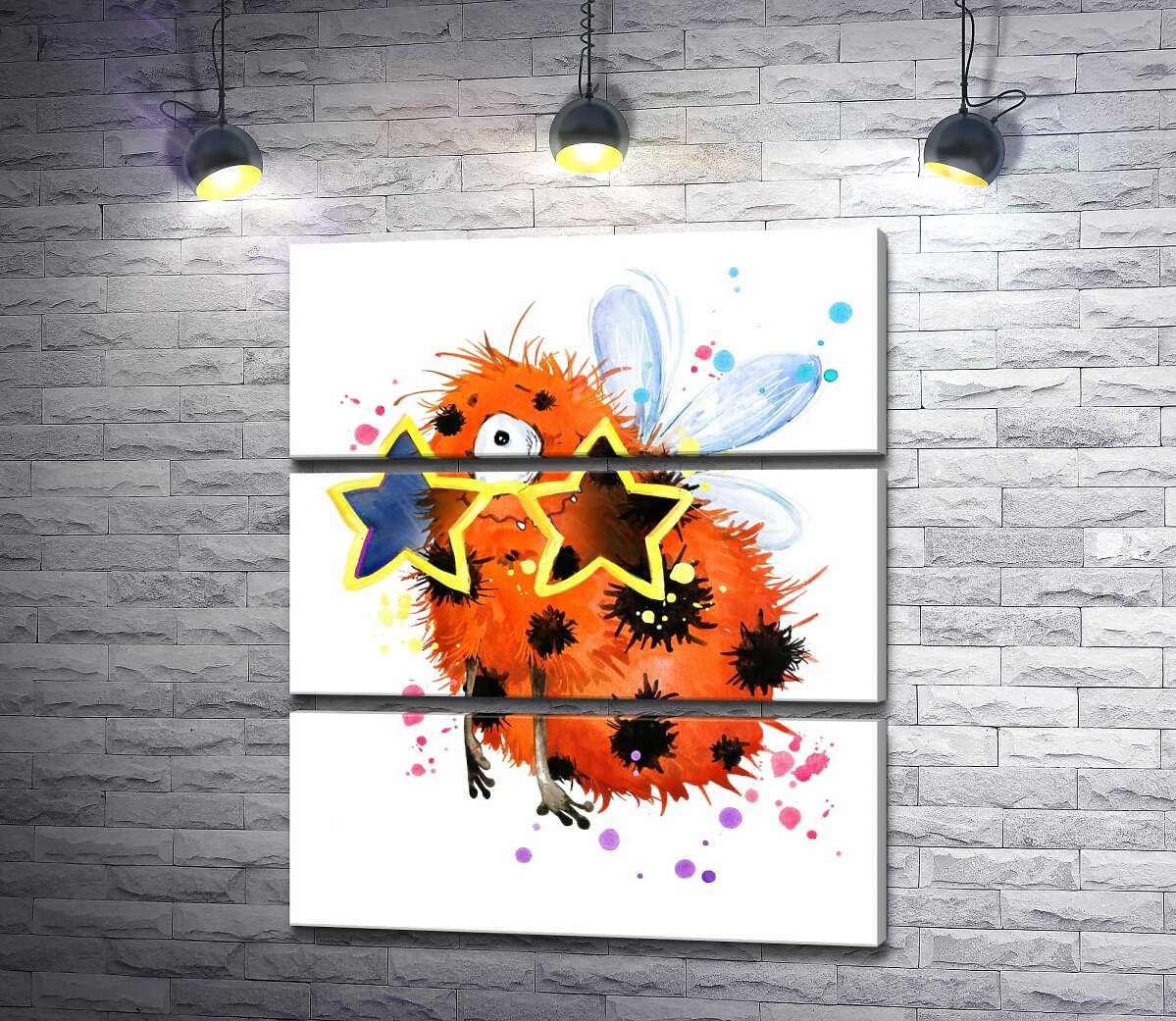 

Модульная картина ArtPoster Пятнистый циклоп в очках-звездах 51x60 см Модуль №13